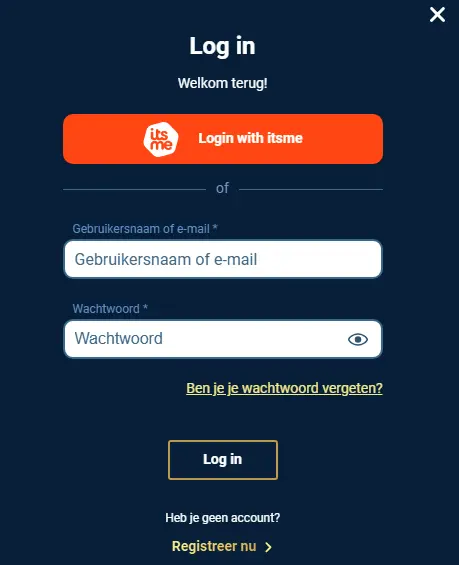 Inloggen bij MAGICBETTING CASINO
